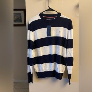Tommy Hilfiger white and blue crewneck BNWT SMALL Size